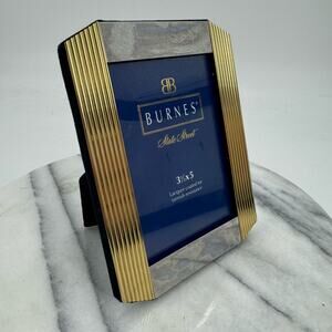 Burnes 3.5 X 5 gold and Silver Ornate Art deco Picture Frame